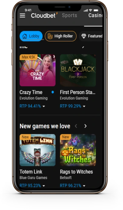 CloudBet Casino mobile